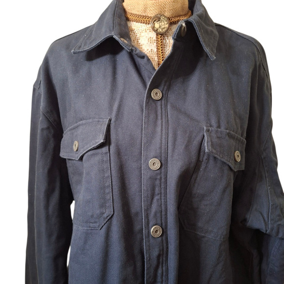 Duluth Navy Blue Fire Hose Snap Front lined Firemans coat XL - Picture 3 of 6